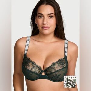 Victoria's Secret Unlined Sunset Ombré Shine Strap Rose Lace Full-Cup Bra